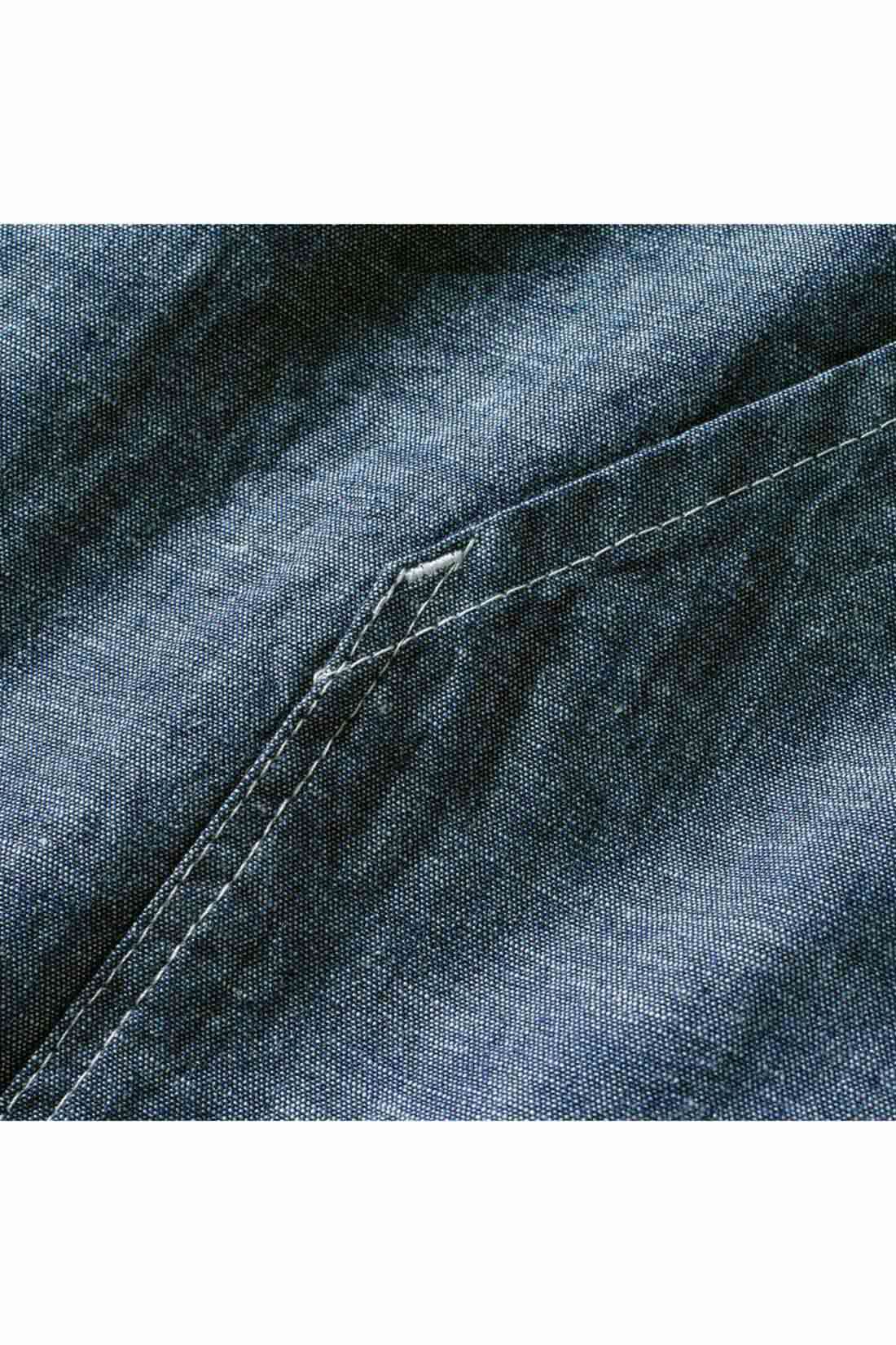 THREE FIFTY STANDARD|THREE FIFTY STANDARD シャンブレーのシャツジャケット|オーガニックコットンの日本製インディゴシャンブレー生地を使用。