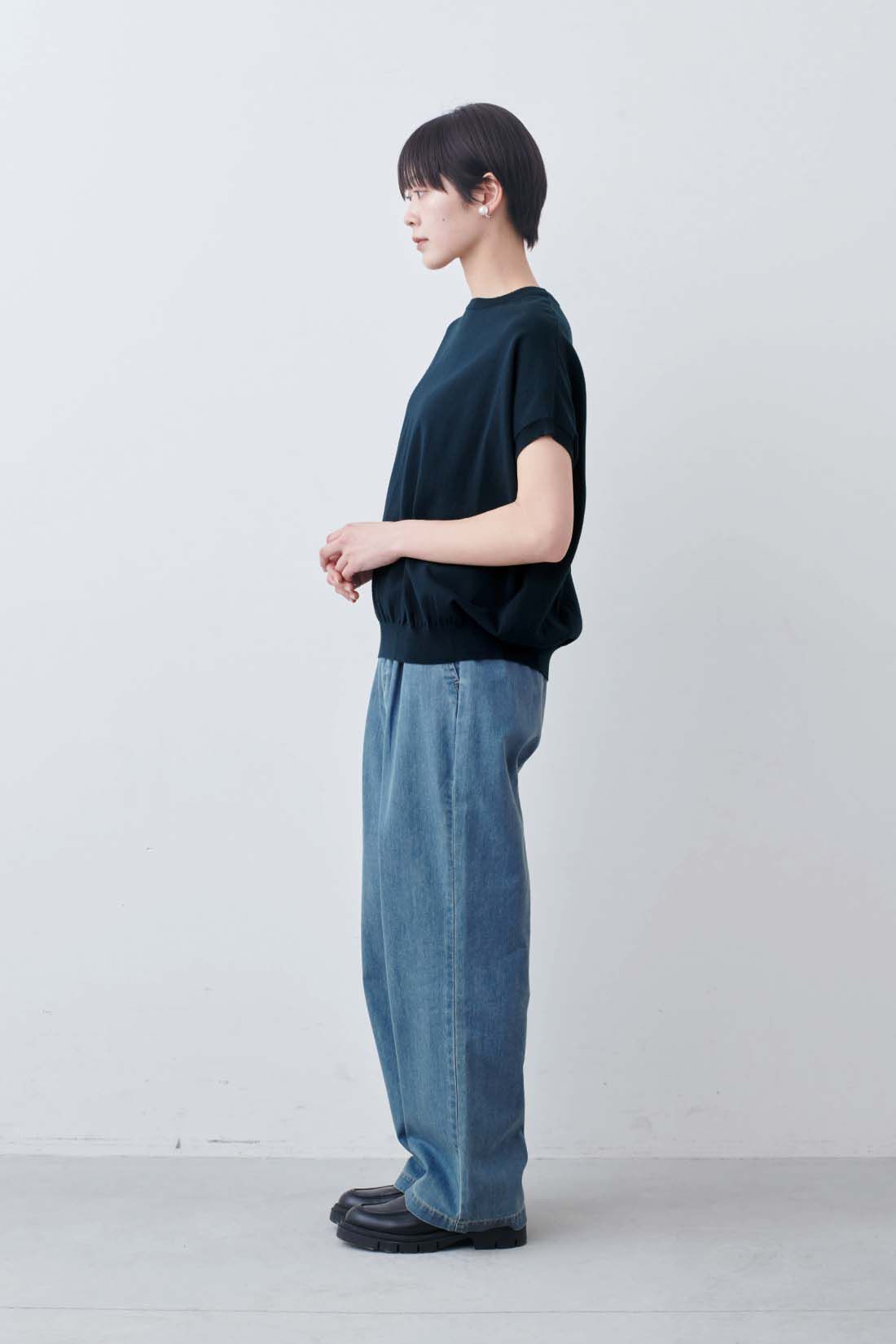 THREE FIFTY STANDARD［スリーフィフティースタンダード］|コットン100％のニットプルオーバーの会のコーディネート