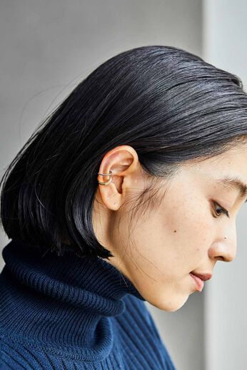 THREE FIFTY STANDARD［スリーフィフティースタンダード］ | シンプルデザインのイヤカフセット〈ゴールド×シルバー〉