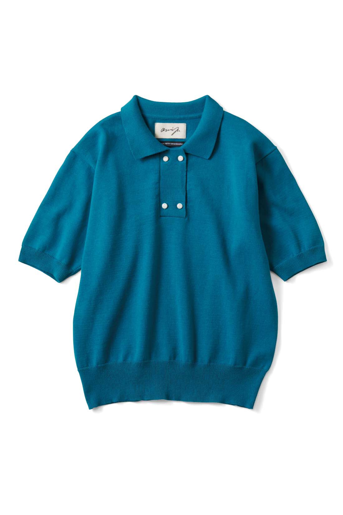 THREE FIFTY STANDARD［スリーフィフティースタンダード］|THREE FIFTY STANDARD　小谷 実由さんと作った色目と衿もとにこだわったニットポロ〈ブルー〉