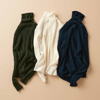 THREE FIFTY STANDARD | コットン100％のリブタートル