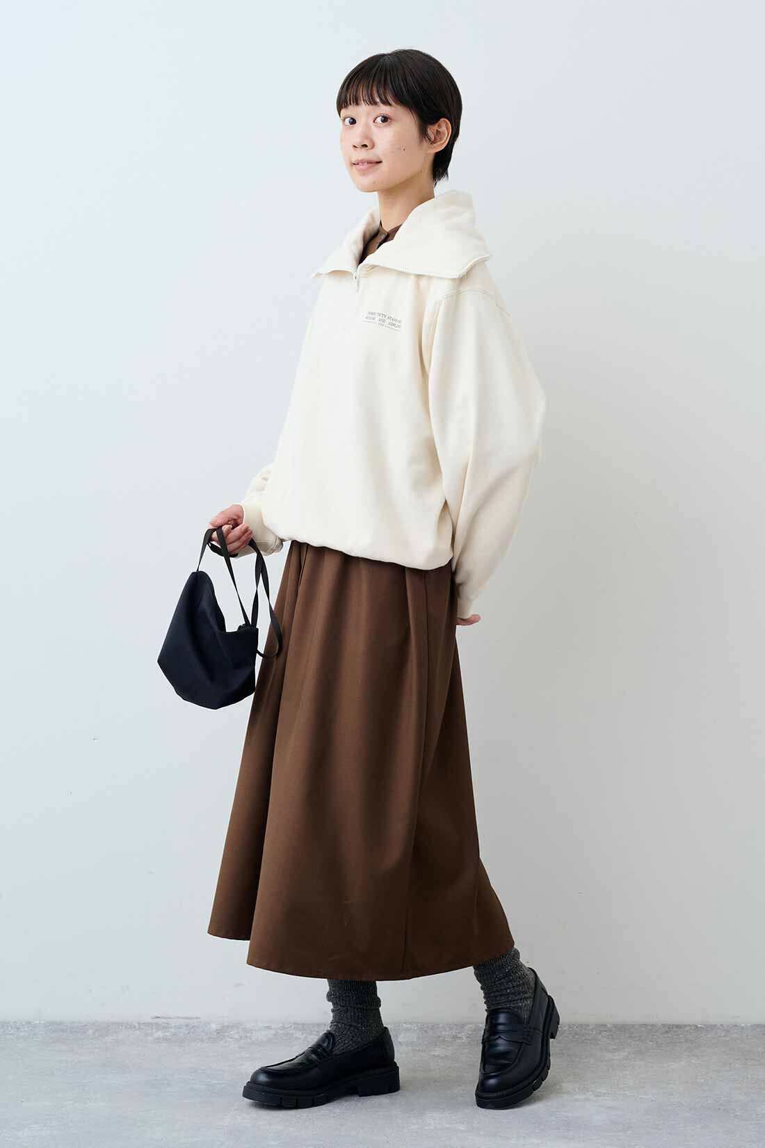 ハーフジップ メンズ 春 春服 スウェット フリース プルオーバーオーバーサイズ ビッグシルエット サークルロゴ サイドライン 刺繍 ストレッチ性  ユニセックス レディース | SOYOUS（ソユーズ）