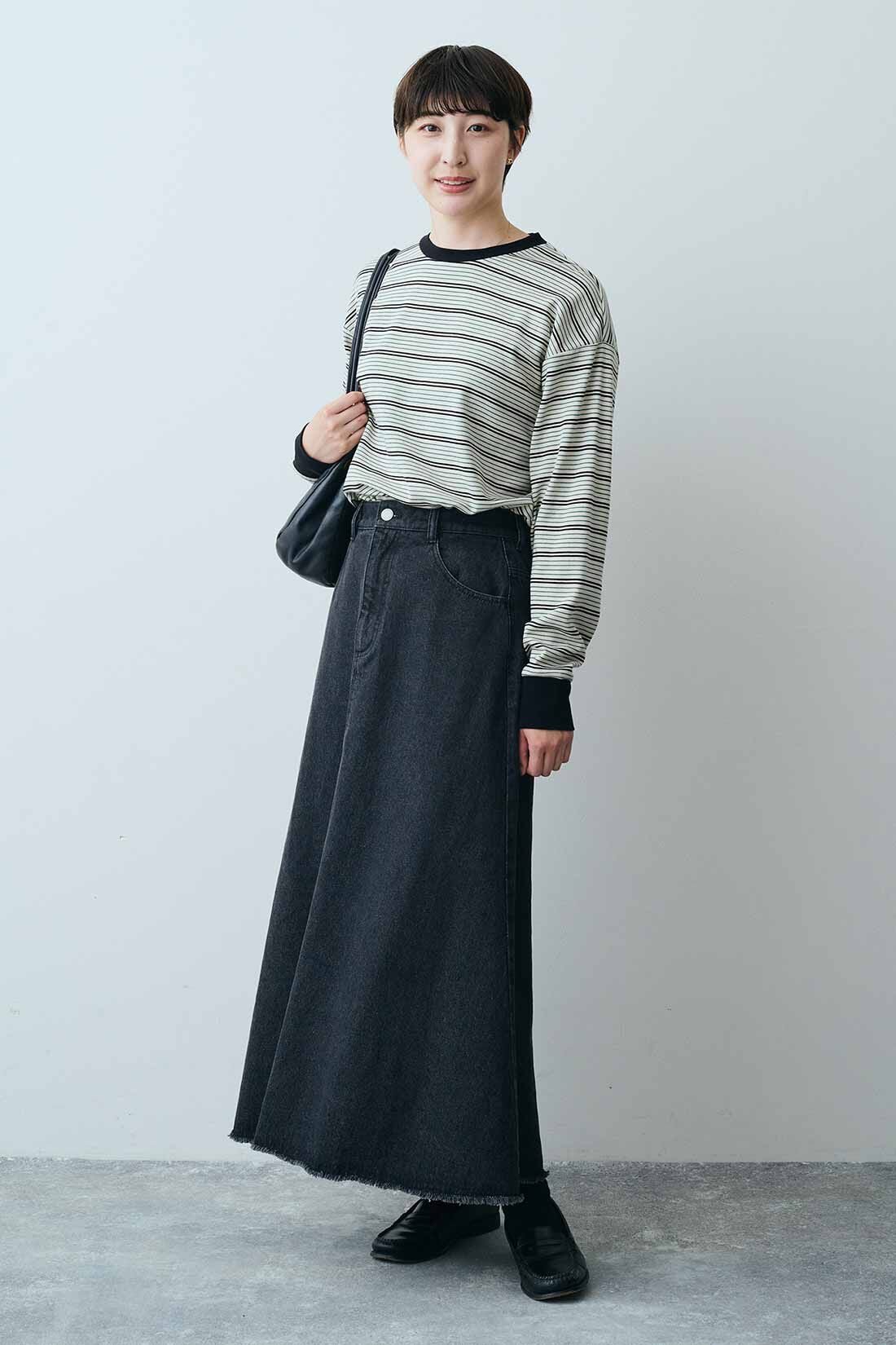 THREE FIFTY STANDARD［スリーフィフティースタンダード］|ポンチボーダーＴシャツ　ＴＦＳのコーディネート