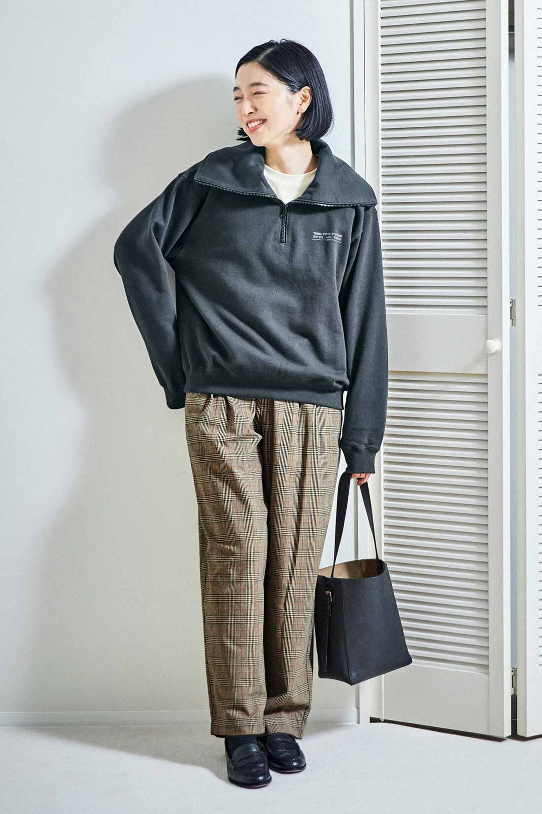 THREE FIFTY STANDARD［スリーフィフティースタンダード］|THREE FIFTY STANDARD　オレンジラインがポイントのグレンチェックパンツ