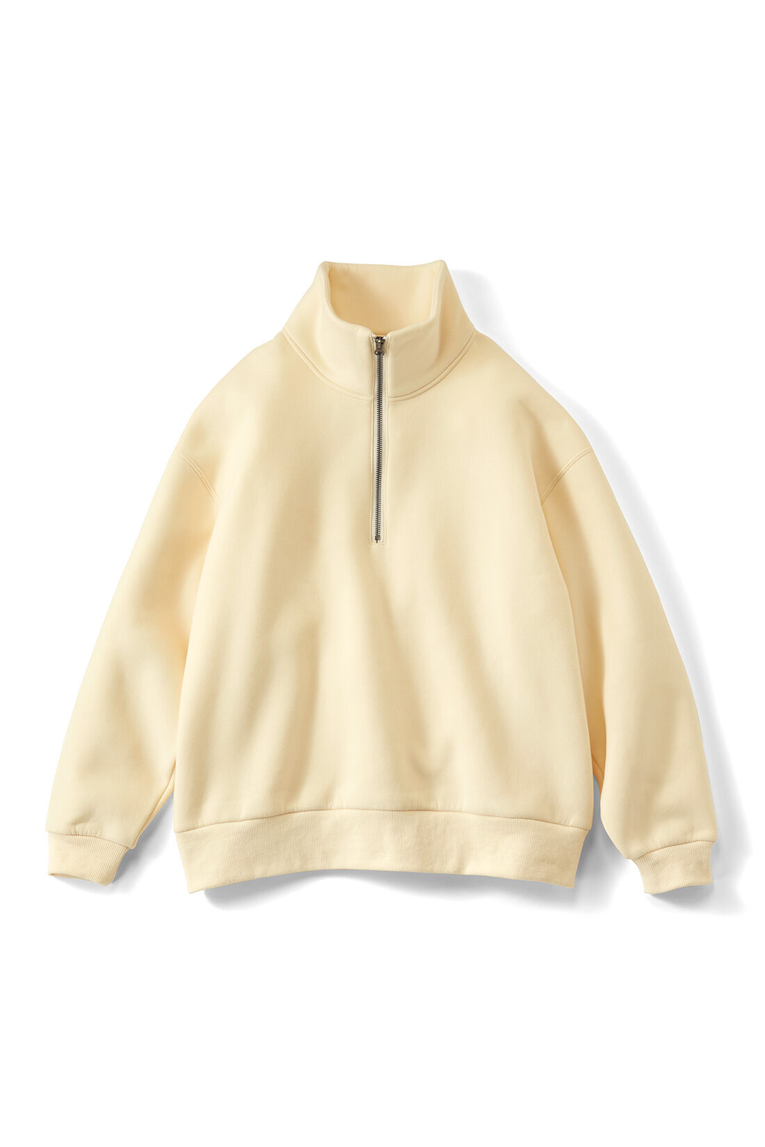 THREE FIFTY STANDARD［スリーフィフティースタンダード］|THREE FIFTY STANDARD あったか裏起毛ハーフジップトップス〈オフホワイト〉