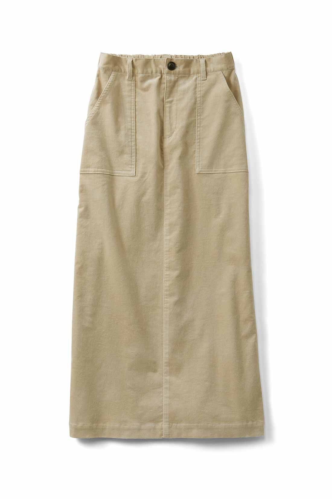 THREE FIFTY STANDARD［スリーフィフティースタンダード］|THREE FIFTY STANDARD すっきりIラインスカート〈ベージュ〉