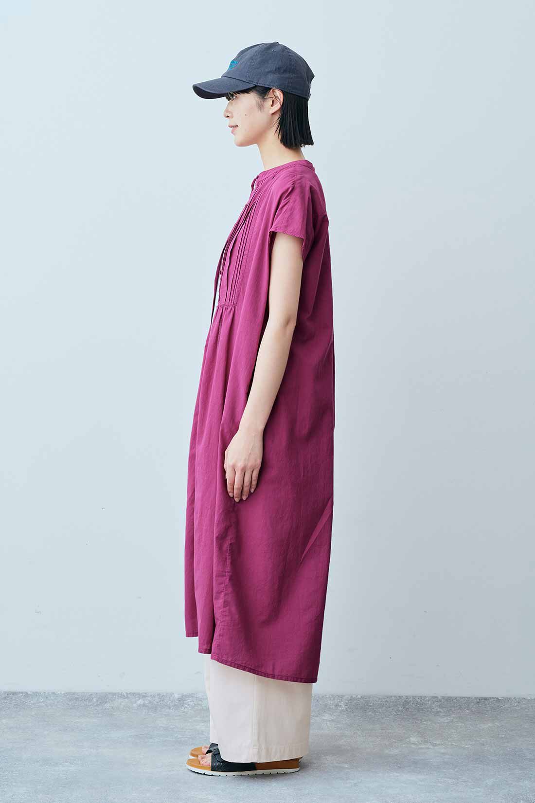 THREE FIFTY STANDARD|サーマル生地 タンクトップのコーディネート|モデル身長：163cm 着用サイズ：M