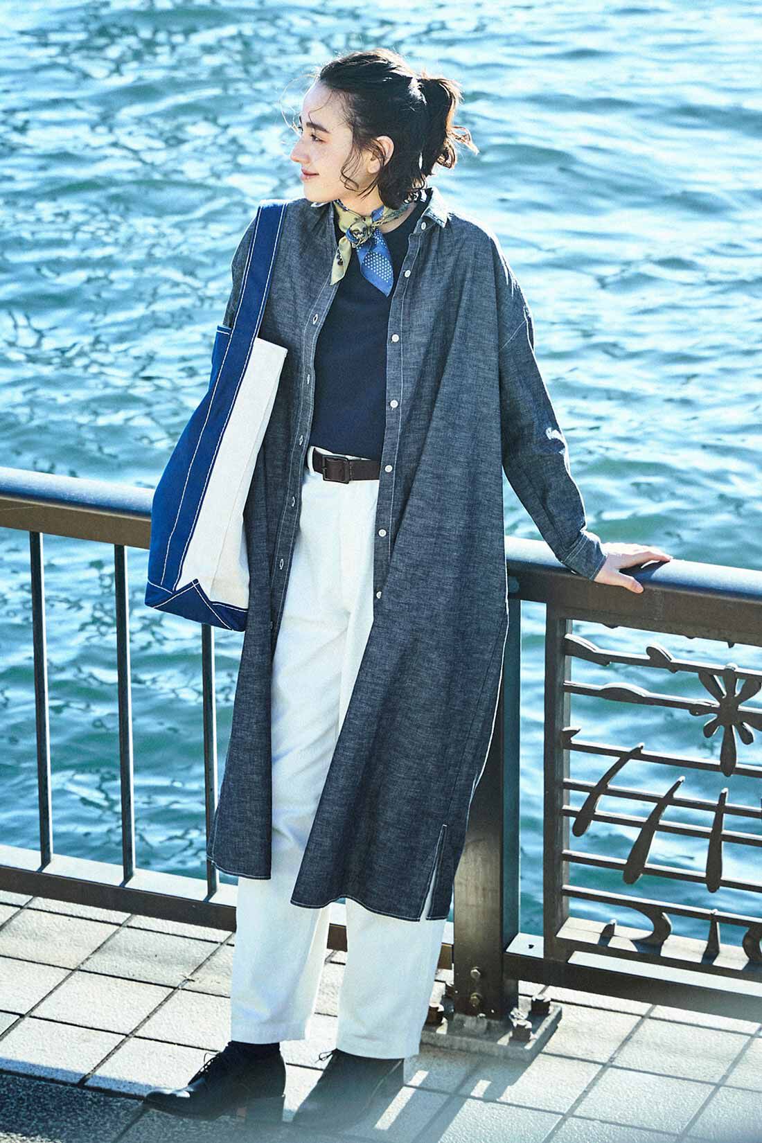 THREE FIFTY STANDARD|ホワイトデニムテーパードパンツ　ＴＦＳのコーディネート
