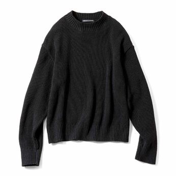 THREE FIFTY STANDARD［スリーフィフティースタンダード］ | 日本製リサイクル素材ニットセーター〈ブラック〉
