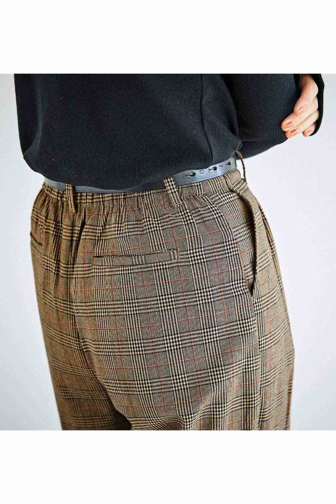 THREE FIFTY STANDARD［スリーフィフティースタンダード］|THREE FIFTY STANDARD　オレンジラインがポイントのグレンチェックパンツ