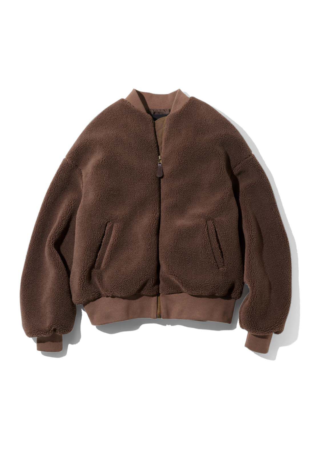 希少になる THREE FIFTY ミリタリーテイストのボアブルゾン〈モカ STANDARD ジャンパー、ブルゾン