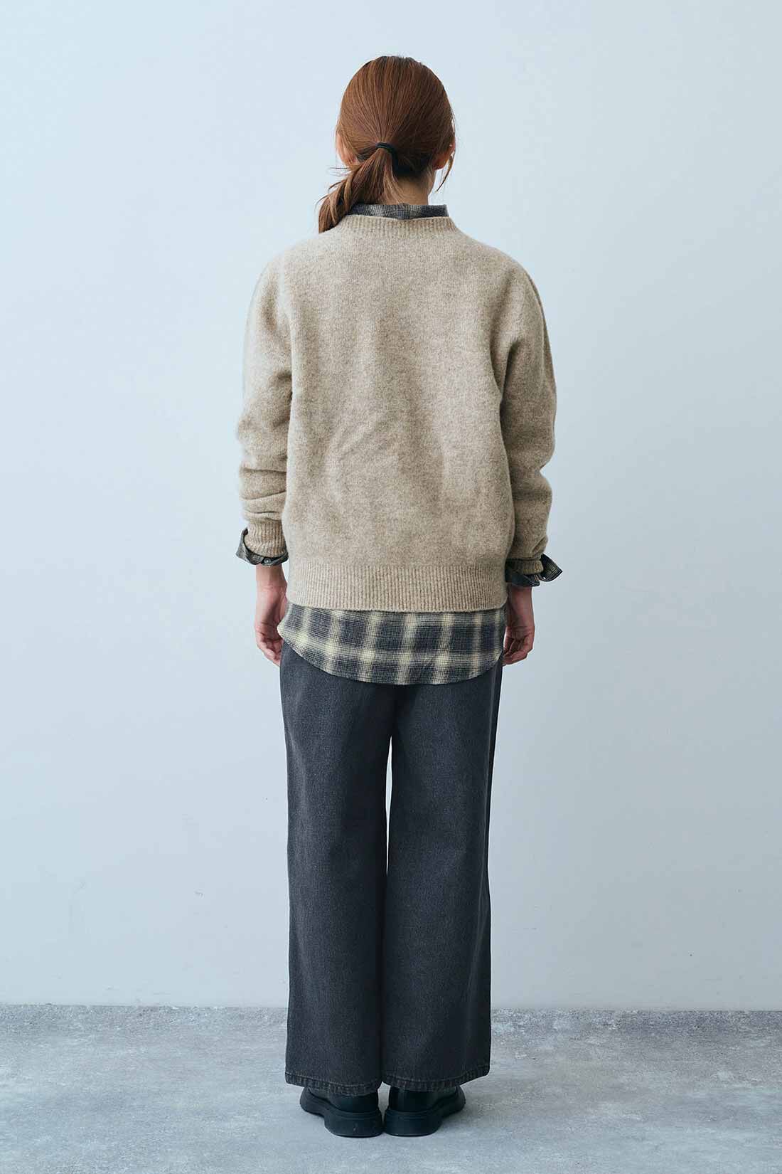 THREE FIFTY STANDARD［スリーフィフティースタンダード］|旭山動物園ワオキツネザルウールセーター　TFSとブリーチ加工ブラックデニムパンツ　ＴＦＳのコーディネート