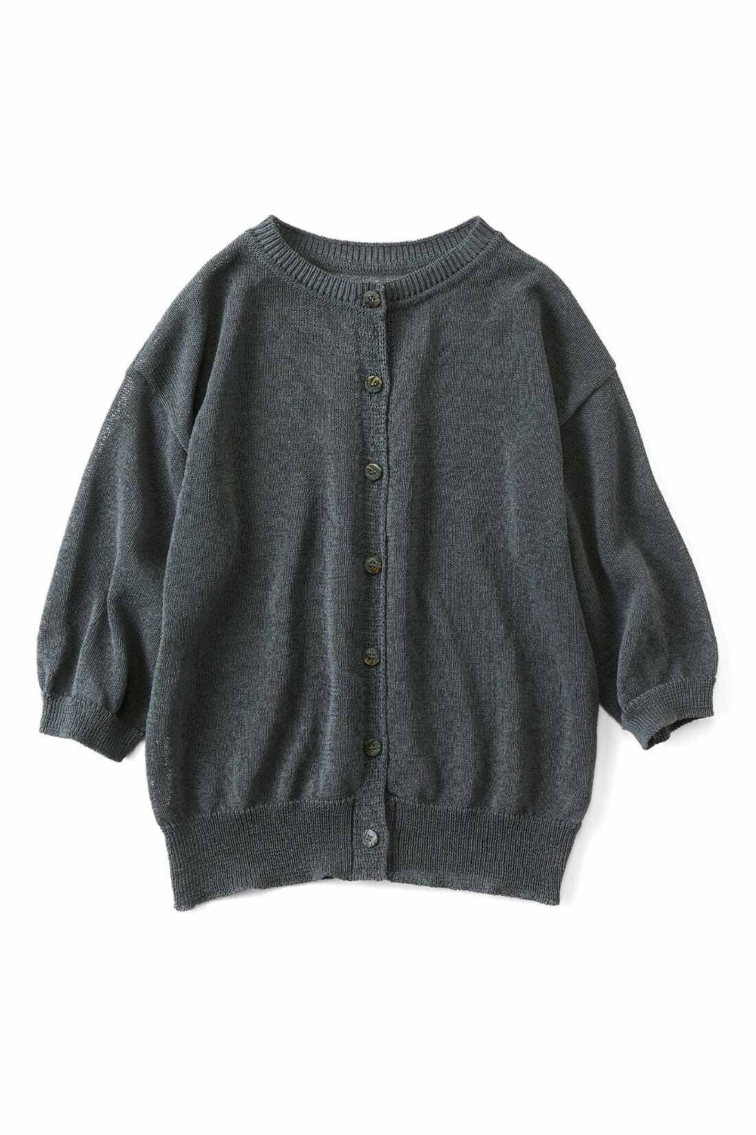 THREE FIFTY STANDARD［スリーフィフティースタンダード］|THREE FIFTY STANDARD 和紙混の2-WAYトップス〈チャコールグレー〉|チャコールグレー