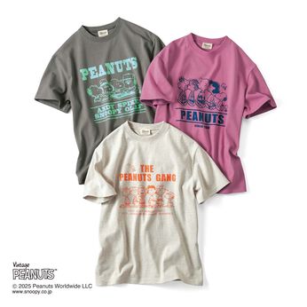 THREE FIFTY STANDARD［スリーフィフティースタンダード］ | PEANUTS 〈スヌーピー＆フレンズ〉 綿100％ ロゴプリント Tシャツ