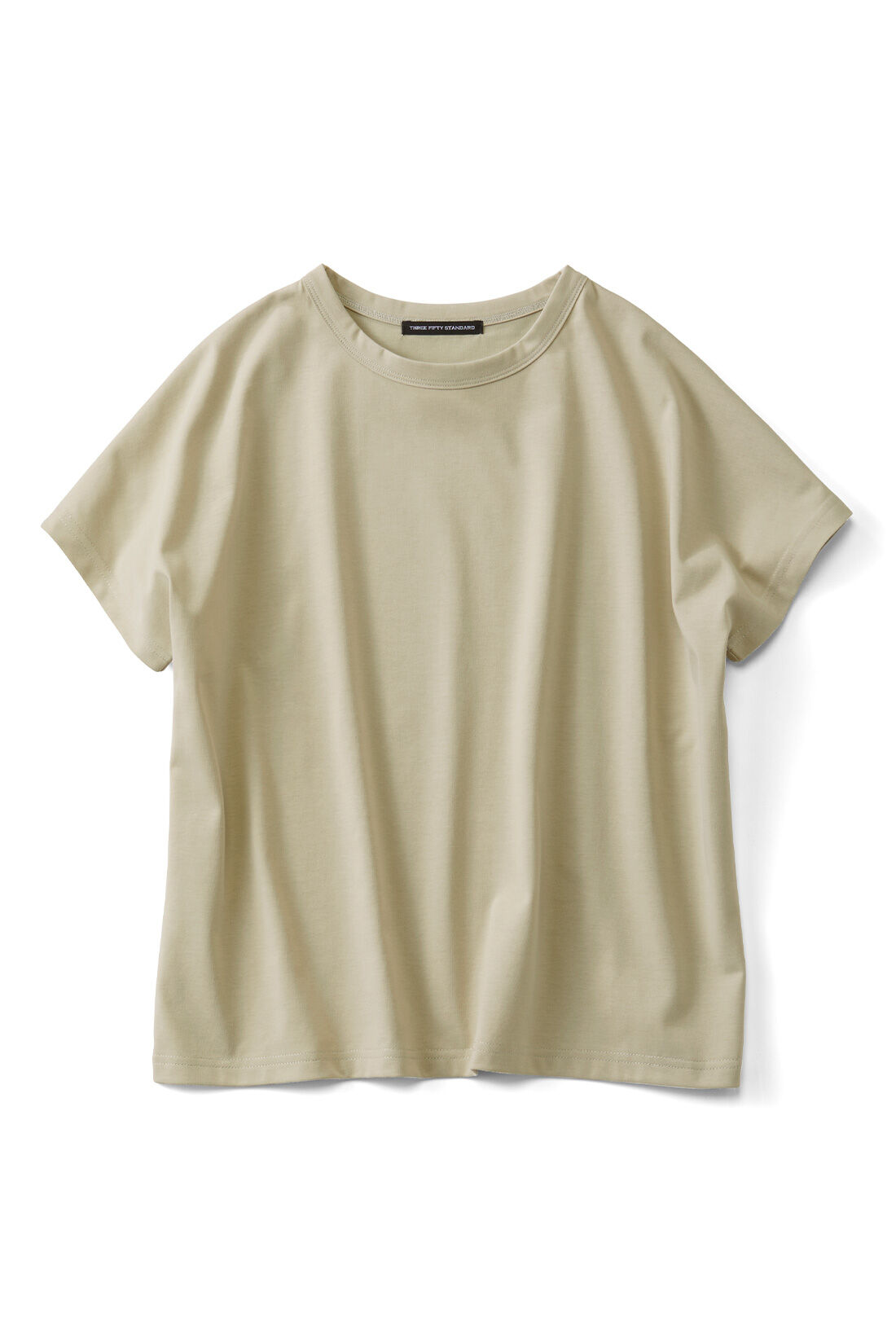 THREE FIFTY STANDARD［スリーフィフティースタンダード］|THREE FIFTY STANDARD 汗じみ軽減加工をほどこした フレンチスリーブTシャツ〈ベージュ〉|ベージュ