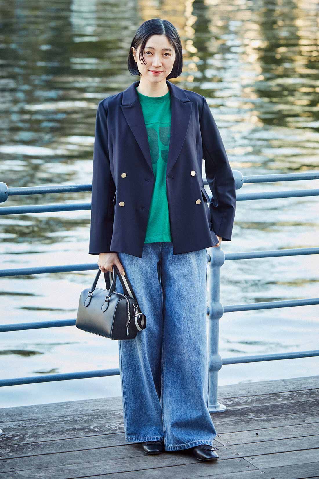 THREE FIFTY STANDARD タックバギーデニムパンツ｜THREE FIFTY  STANDARD[スリーフィフティースタンダード]｜フェリシモ【公式通販】