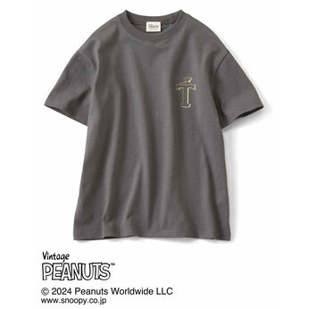 THREE FIFTY STANDARD | PEANUTS〈スヌーピー＆フレンズ〉ロゴプリントＴシャツ〈チャコール〉