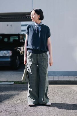 THREE FIFTY STANDARD | グリーンラインのチェックパンツ