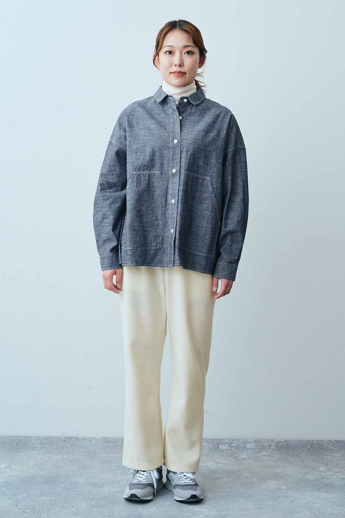 THREE FIFTY STANDARD［スリーフィフティースタンダード］|あったか両面起毛タートルＴＦＳときちんと見えカットソーパンツＴＦＳのコーディネート