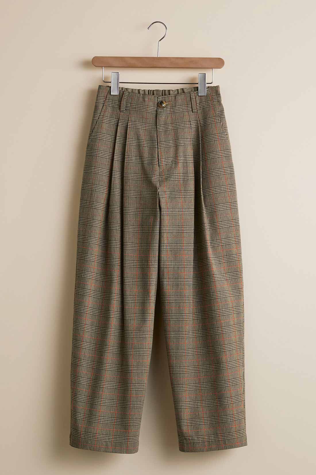 THREE FIFTY STANDARD［スリーフィフティースタンダード］|THREE FIFTY STANDARD　オレンジラインがポイントのグレンチェックパンツ
