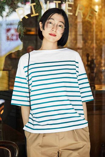 THREE FIFTY STANDARD［スリーフィフティースタンダード］ | パネルボーダーＴシャツ　ＴＦＳ