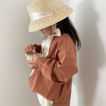FELISSIMO Mama | シャツ UVカット キッズラッシュガード 〈アプリコットブラウン〉