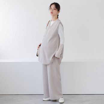 フェリシモMama | カットソーセットアップ　マタニティセットアップ　〈グレージュ〉