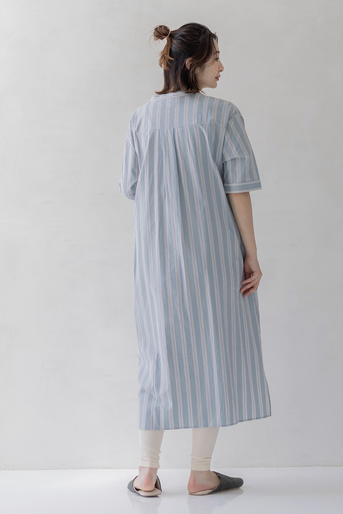 FELISSIMO Mama|Moredde　マタニティ・産後使える　ウエストクロス仕様の涼やか素材リブレギンス〈アイボリー〉