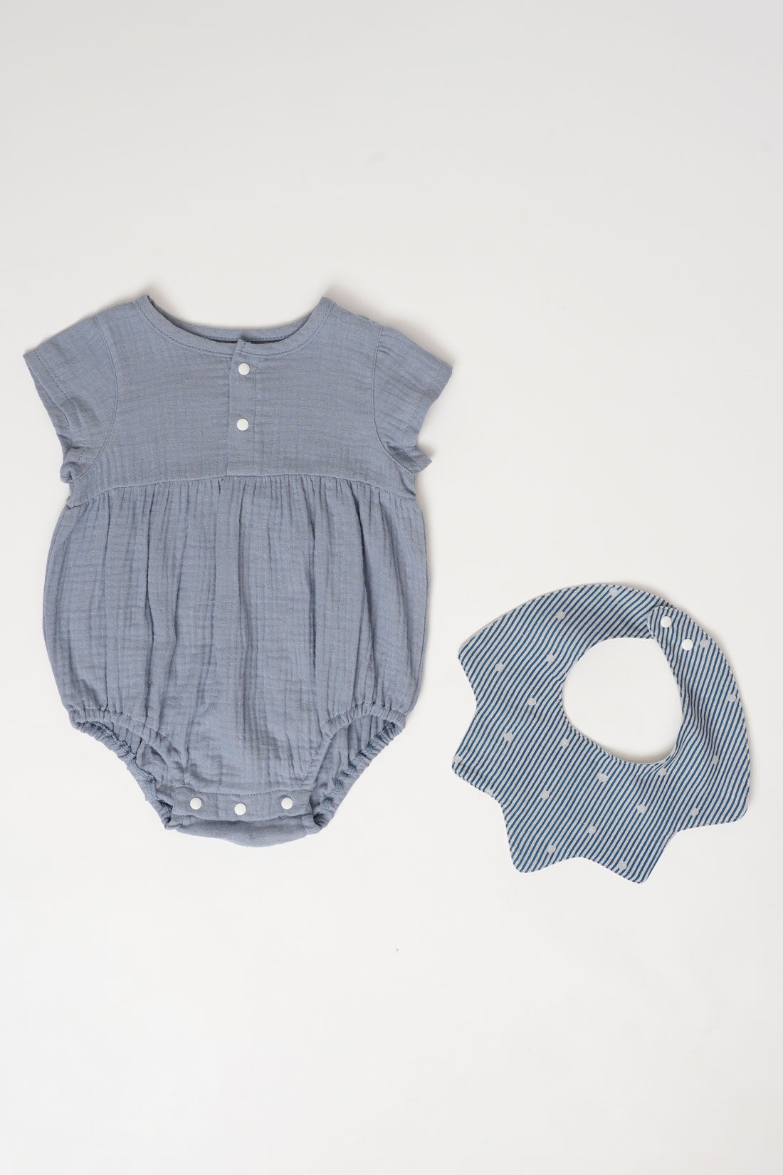 FELISSIMO Mama|［Mama select］Nouer des liens スタイ＆ロンパースセット　おほしさま〈ブルー〉