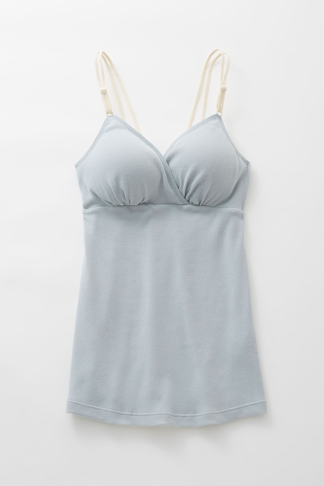 FELISSIMO Mama|［Mama select］産前・産後使える　ストラップが伸びて授乳しやすい　カップ付きカシュクール授乳ブラキャミソール〈ライトグリーン〉