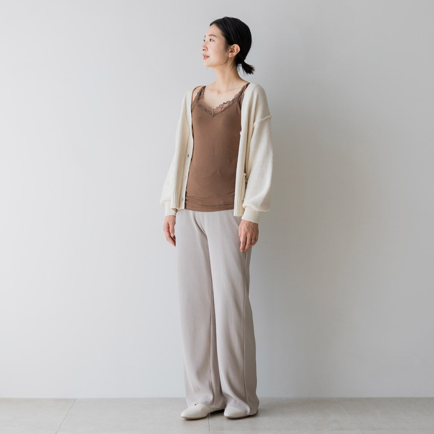 FELISSIMO Mama|Moredde　とろけるような肌心地　すっきり見えをかなえる　授乳ブラキャミ＆ショーツ＜ブラウン＞