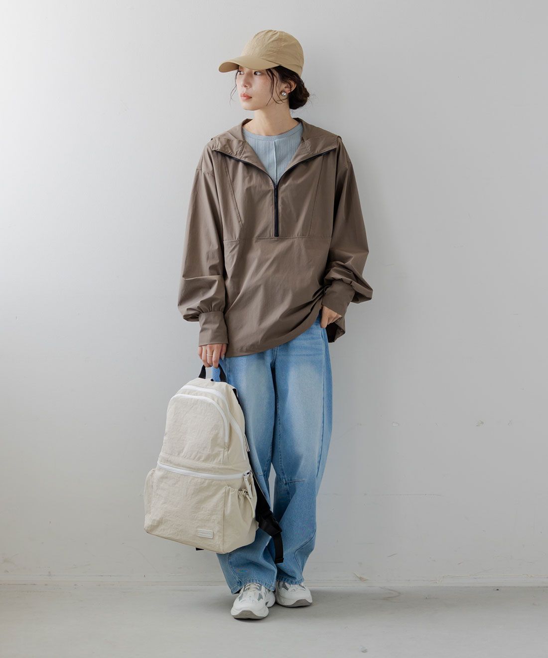 フェリシモMama|Moredde　ＵＶカット＆撥水加工のアノラックラッシュガード〈モカ〉