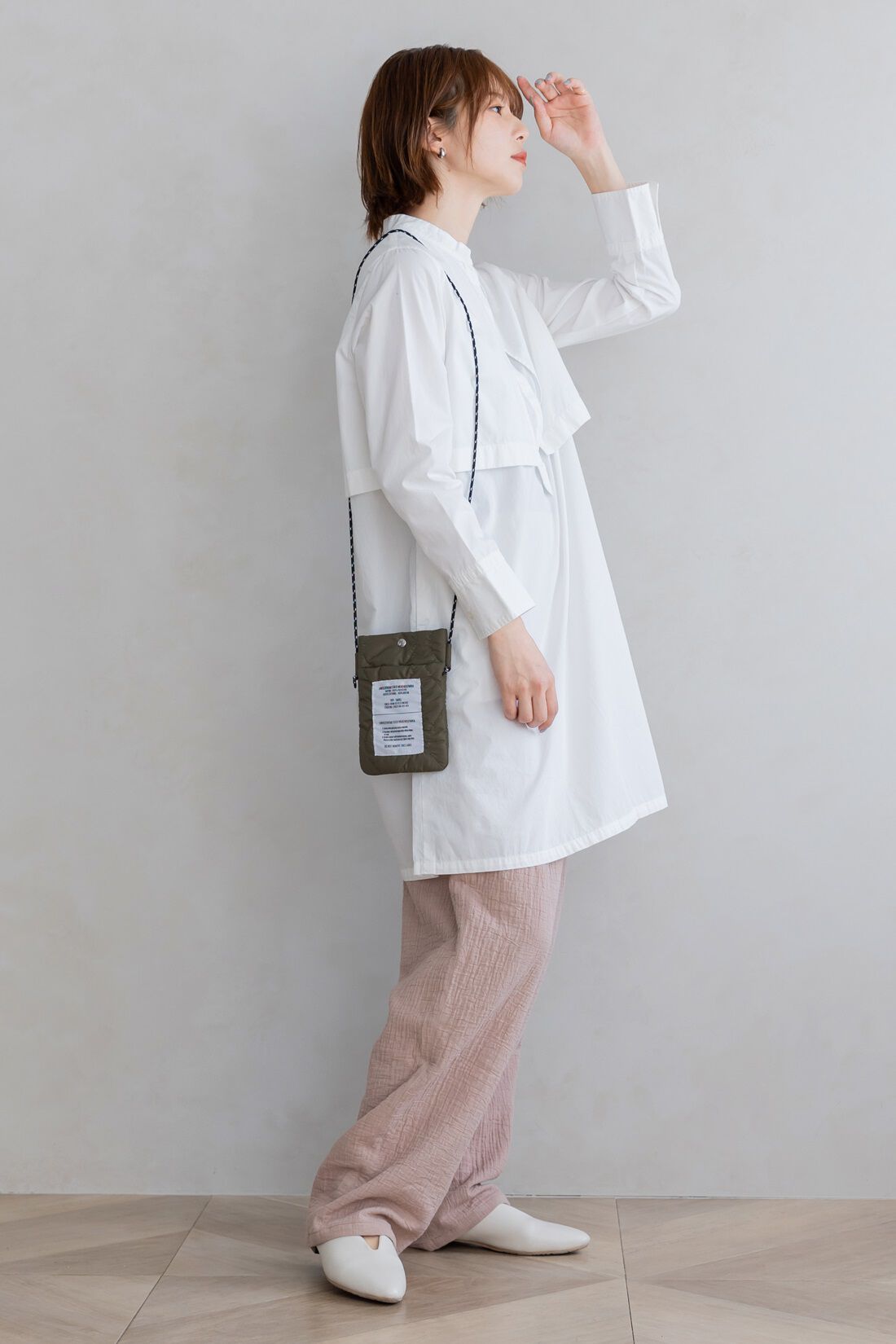 FELISSIMO Mama|Moredde　綿100％楊柳ダブルガーゼ素材が気持ちいい　産前産後楽しめるワイドパンツ〈モカベージュ〉