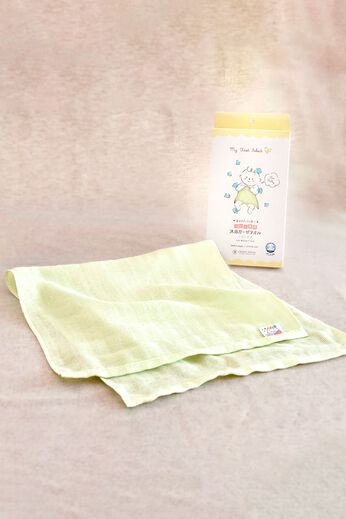FELISSIMO Mama | おぼろタオル ベビー専用 沐浴 ガーゼタオル 〈ベビーグリーン〉