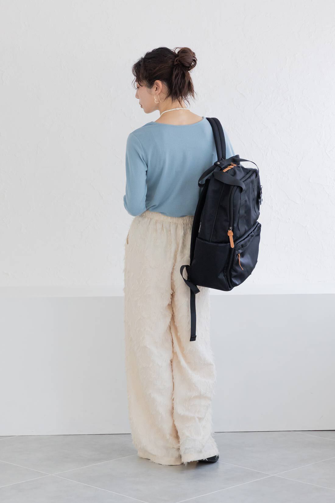 フェリシモMama|Moredde　心地いい素材の袖口シアー２ーＷＡＹ授乳トップス〈スモーキーブルー〉
