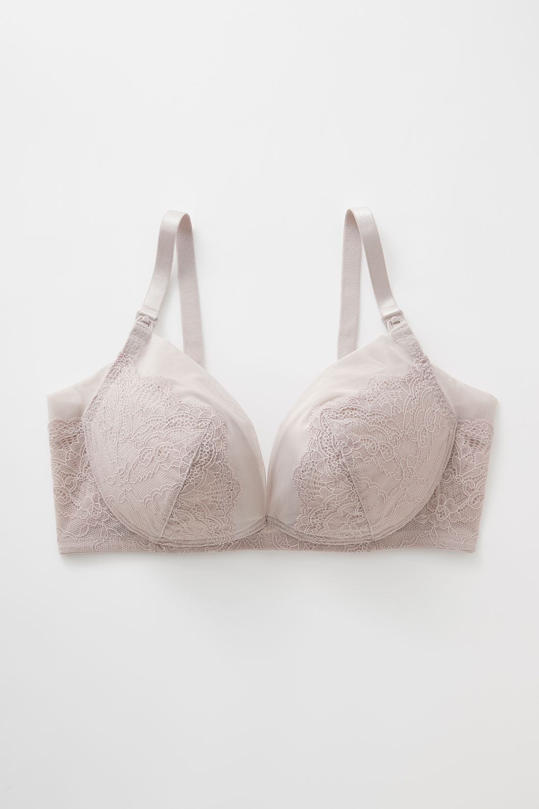 フェリシモMama|［Mama select］産前・産後使える　ストラップオープン授乳レースブラジャー〈オフベージュ〉