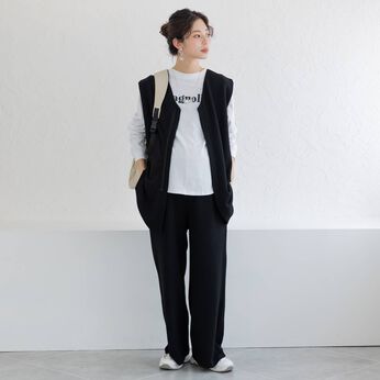フェリシモMama | カットソーセットアップ　マタニティセットアップ　〈ブラック〉