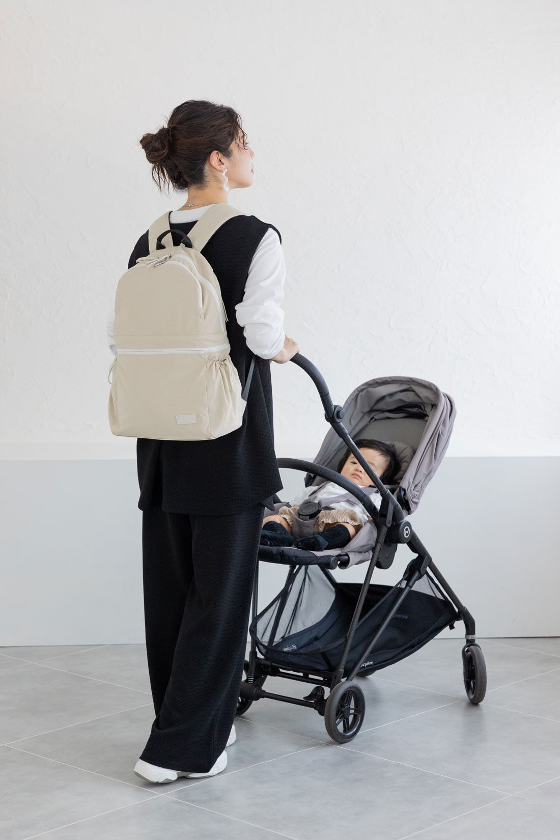 FELISSIMO Mama|Moredde　二層で荷物が分けられるのが便利なマザーズリュック〈アイボリー〉