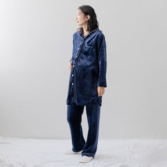 FELISSIMO Mama | 産前 産後使える ラムフリースパジャマ〈ネイビー〉