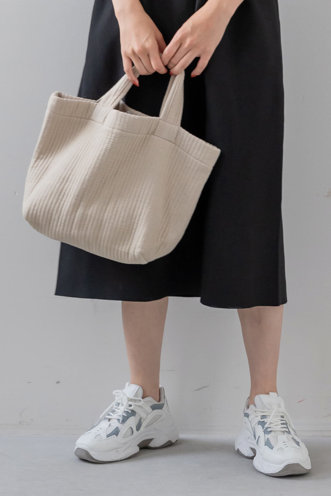 フェリシモMama|［Mama Select］たっぷりマチで頼れる収納力がうれしい　ふわふわ軽いキルティングバッグ〈ベージュ〉