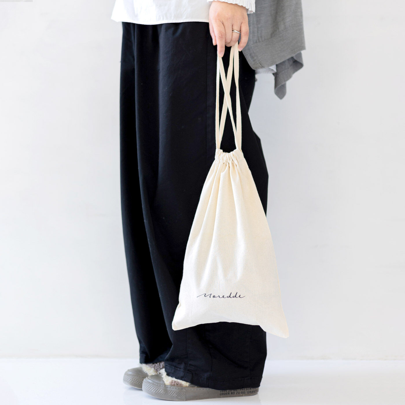 FELISSIMO Mama|Moredde　マルチに使える　ラッピング巾着バッグ〈アイボリー〉