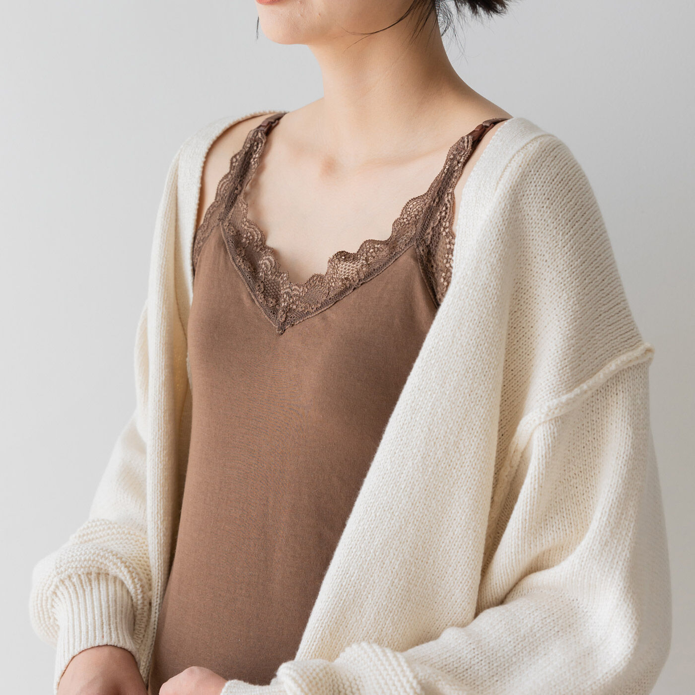 FELISSIMO Mama|Moredde　とろけるような肌心地　すっきり見えをかなえる　授乳ブラキャミ＆ショーツ＜ブラウン＞|やみつきになる肌ざわり