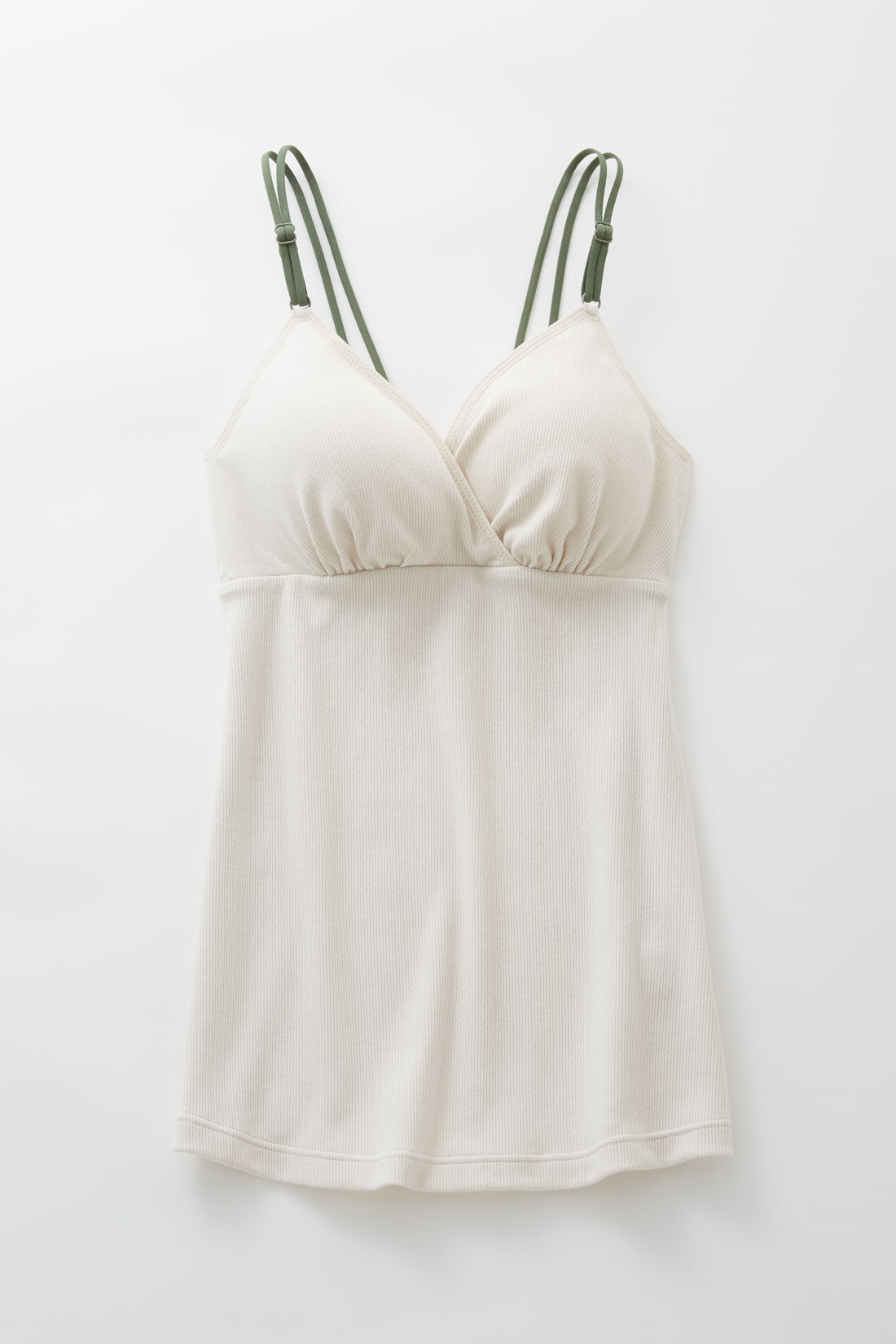 FELISSIMO Mama|［Mama select］産前・産後使える　ストラップが伸びて授乳しやすい　カップ付きカシュクール授乳ブラキャミソール〈オフベージュ〉