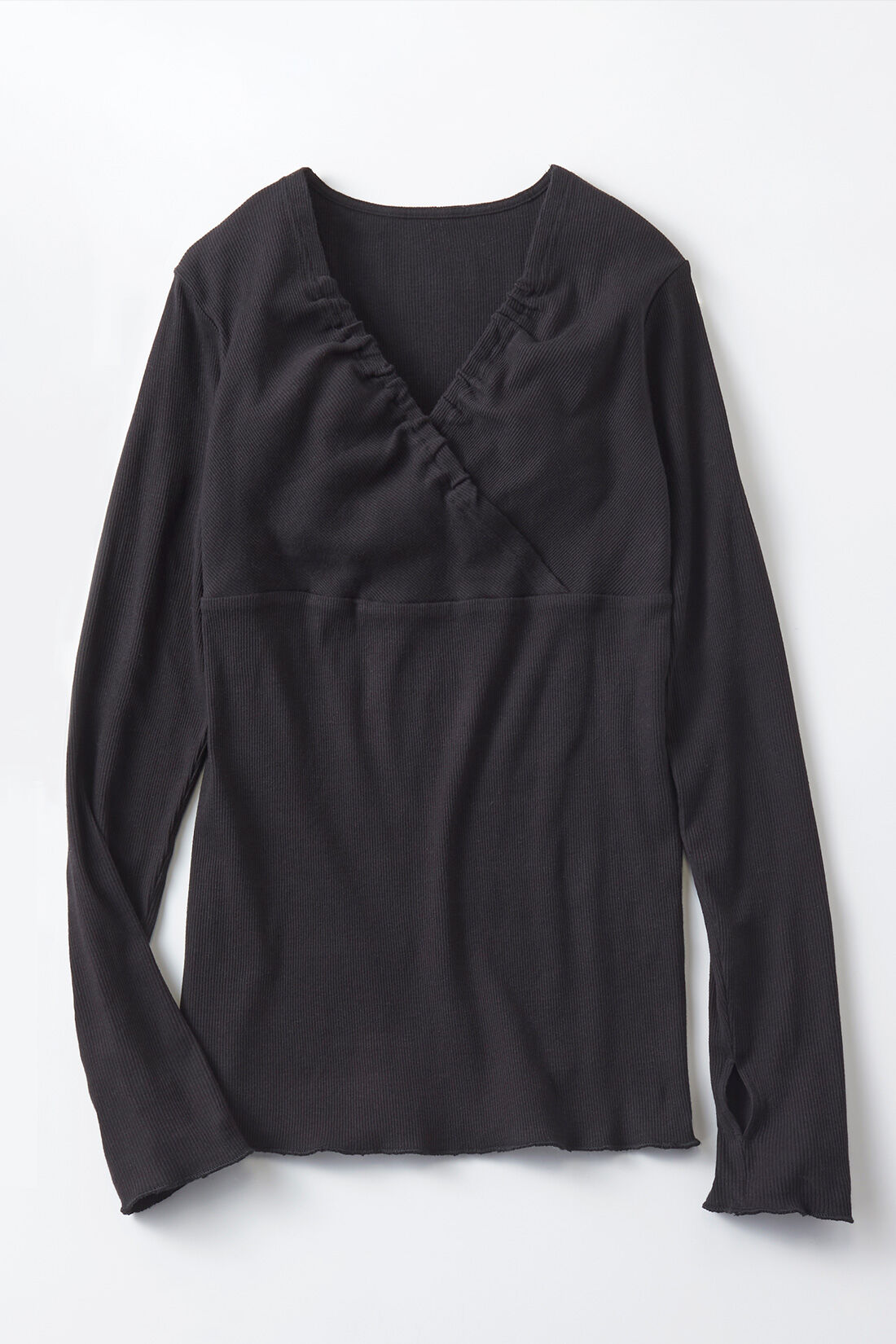 FELISSIMO Mama|Moredde　綿１００％のエニワイズ加工が肌にやさしい　カシュクール授乳インナートップス〈ブラック〉|着まわしに便利なブラック。