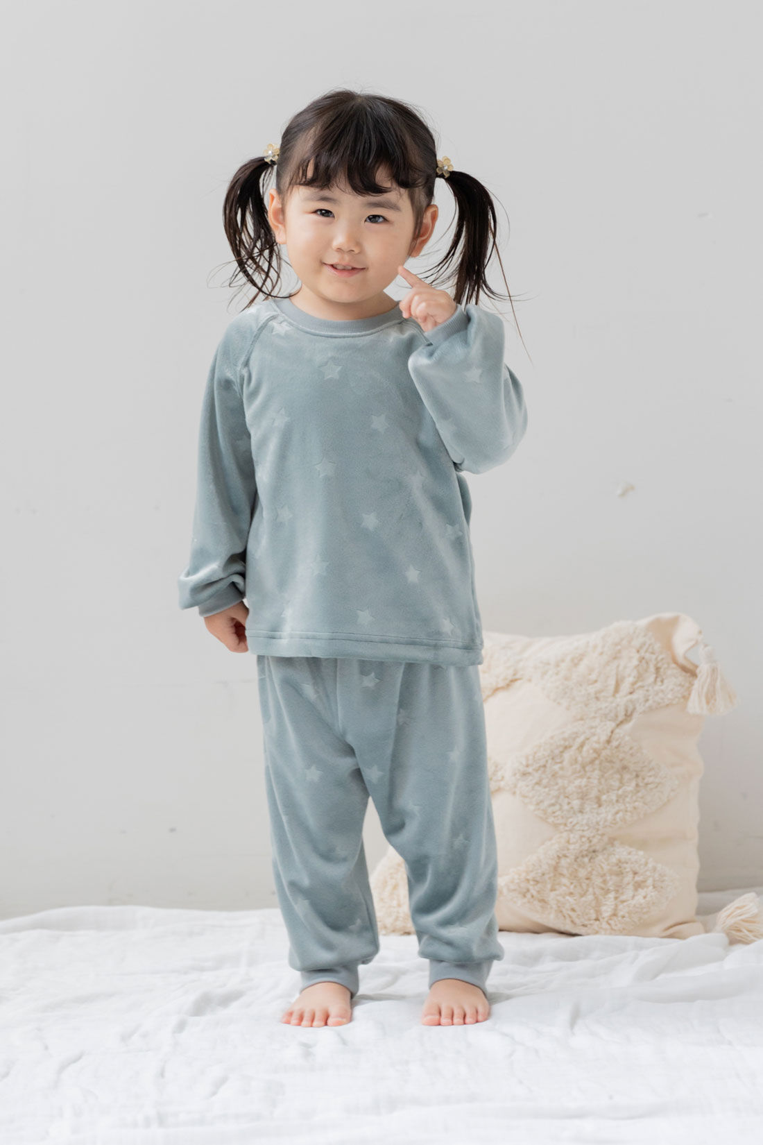 フェリシモMama|［Ｍａｍａ　ｓｅｌｅｃｔ］マシュマロみたいなもちもちキッズパジャマ〈グリーン〉|model:H93 　100サイズ