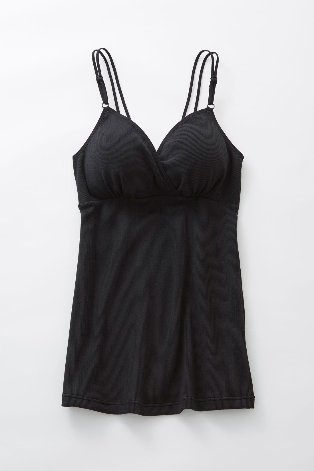 FELISSIMO Mama|［Mama select］産前・産後使える　ストラップが伸びて授乳しやすい　カップ付きカシュクール授乳ブラキャミソール〈ブラック〉