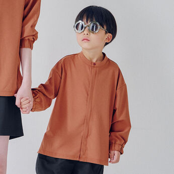 FELISSIMO Mama | シャツ UVカット キッズラッシュガード 〈アプリコットブラウン〉