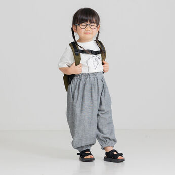 フェリシモMama | 麻混 ダブルガーゼ ぽんわり キッズパンツ 〈グレー〉