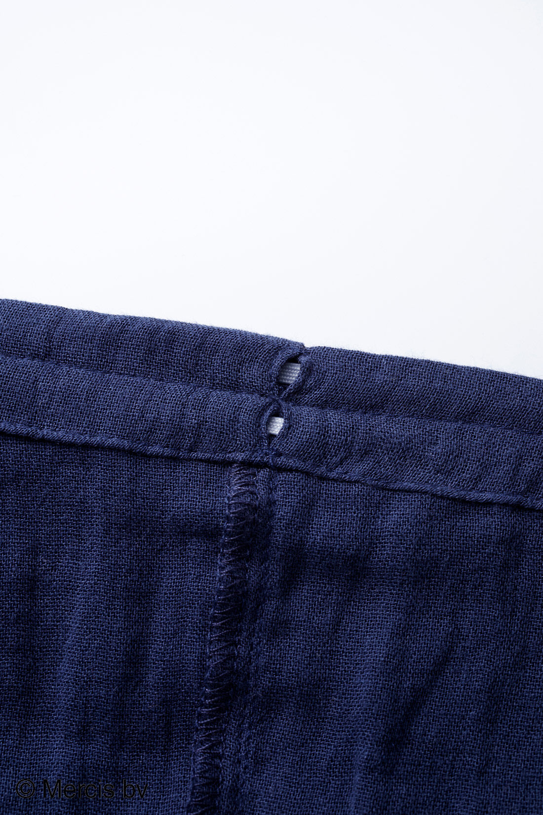 フェリシモMama|リブ イン コンフォート ×miffy　ふわふわダブルガーゼのストライプ半袖キッズセットアップ|パンツのウエスト・裾にはゴム替え口が付いています。