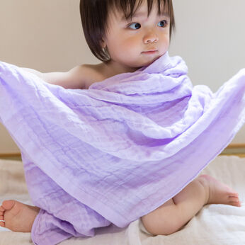 FELISSIMO Mama | おぼろタオル べビー専用 おくるみ タオル 〈ベビーブルー〉